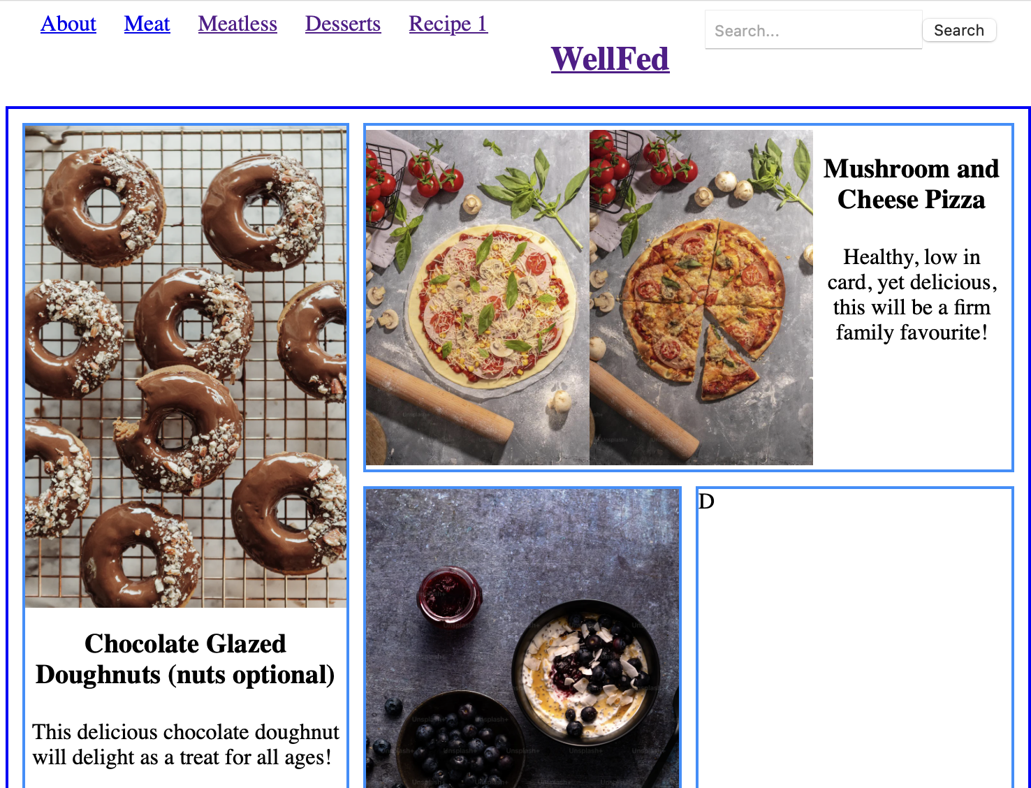 WellFed webpage screenshot